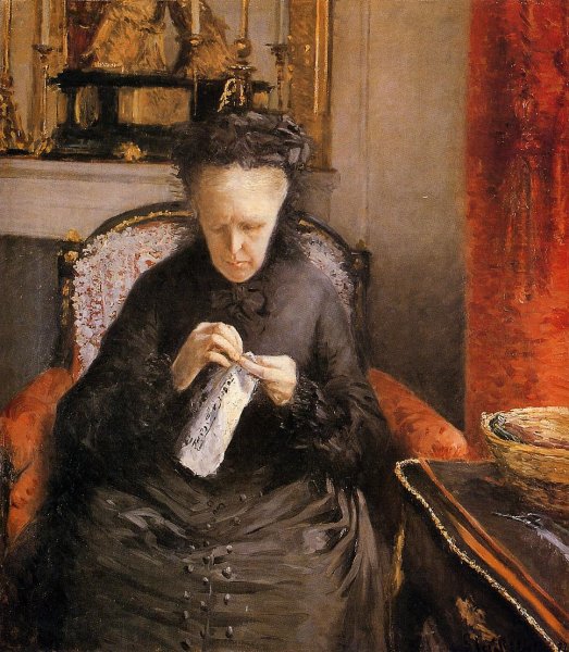 Portait of Madame Martial Caillebote (the artist's mother) by Gustave Caillebotte - Hand-Painted Oil Painting Reproduction