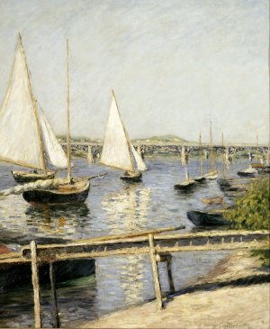 Sailing Boats at Argenteuil by Gustave Caillebotte Oil Painting