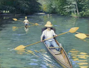 Skiffs Oil painting by Gustave Caillebotte