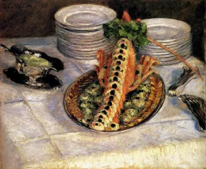 Still Life With Crayfish by Gustave Caillebotte - Oil Painting Reproduction