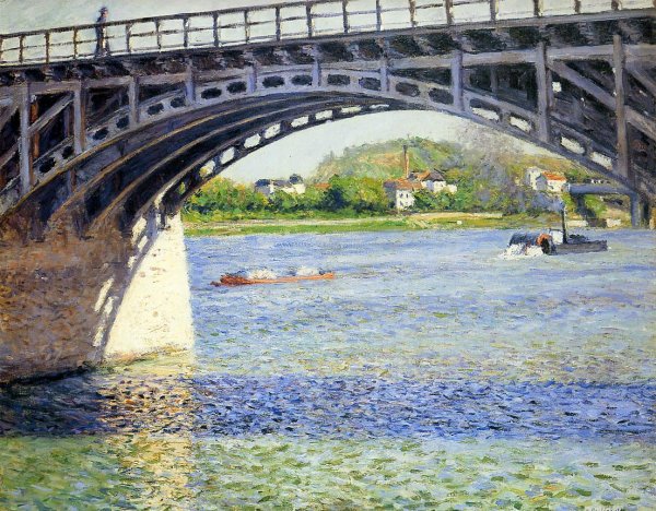 Main Product Photo of The Argenteuil Bridge and the Seine Painting by Gustave Caillebotte