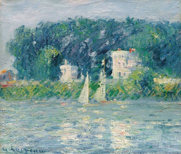 Voiliers sur l'oise by Gustave Caillebotte - Hand-Painted Oil Painting Reproduction