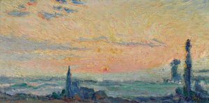 Etude de couchant sur la plaine by Gustave Cariot Oil Painting