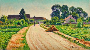 Le chemin a Mandres  by Gustave Cariot Oil Painting