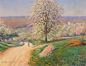 Les Pommiers en fleur by Gustave Cariot Oil Painting