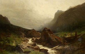 High Valley with Brook by Gustave Castan Oil Painting