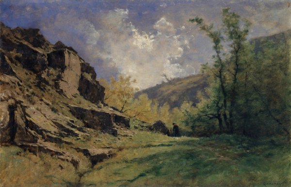 Main Product Photo of Rocky Landscape Painting by Gustave Castan