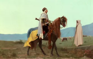 An Arab Horseman by Gustave Clarence Rodolphe Boulanger - Oil Painting Reproduction