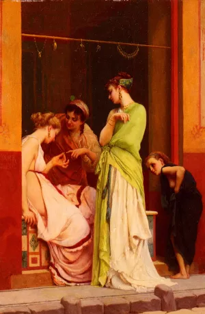 Une Marchande de Bijoux a Pompeii by Gustave Clarence Rodolphe Boulanger Oil Painting