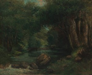 A Brook in the Forest by Gustave Courbet Oil Painting
