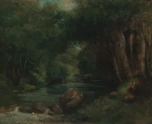 A Brook in the Forest by Gustave Courbet Oil Painting
