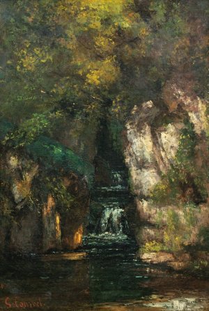 A Waterfall Near Ornans by Gustave Courbet Oil Painting