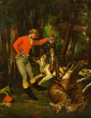 After the Hunt by Gustave Courbet Oil Painting