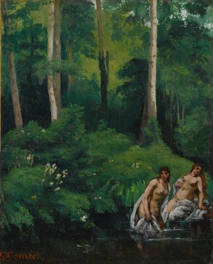 Baigneuses dans la foret by Gustave Courbet Oil Painting
