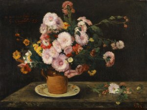 Bouquet Of Asters by Gustave Courbet Oil Painting