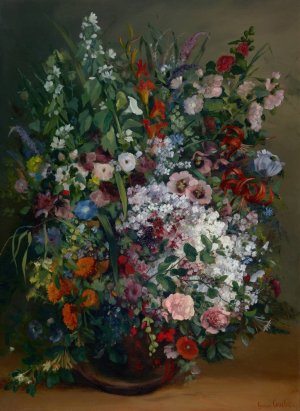 Bouquet of Flowers in a Vase by Gustave Courbet Oil Painting