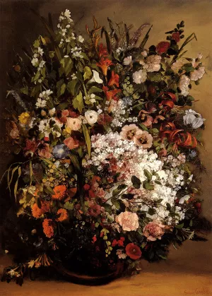 Bouquet of Flowers in a Vase Oil painting by Gustave Courbet
