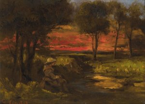Breton Spinner by Gustave Courbet Oil Painting