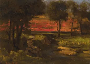 Breton Spinner by Gustave Courbet Oil Painting