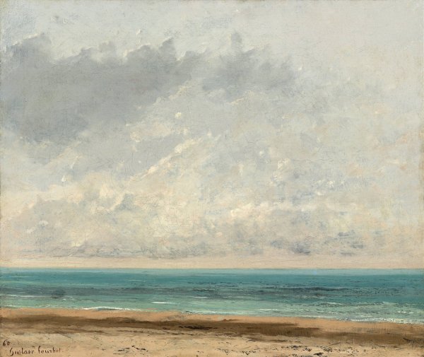 Calm Sea  by Gustave Courbet - Hand-Painted Oil Painting Reproduction