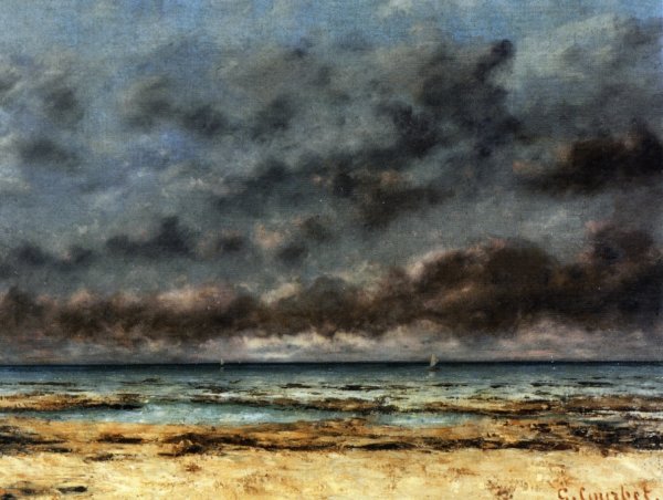Calm Seas by Gustave Courbet - Hand-Painted Oil Painting Reproduction