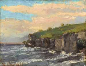 Cliff By The Water by Gustave Courbet Oil Painting