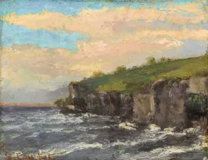 Cliff By The Water by Gustave Courbet Oil Painting