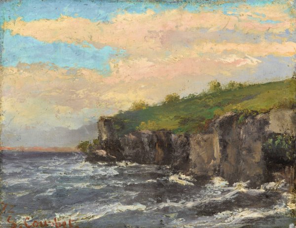 Cliff By The Water by Gustave Courbet - Hand-Painted Oil Painting Reproduction