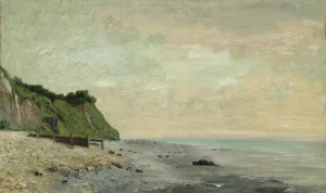 Cliffs on the Sea Coast; Small Beach, Sunrise by Gustave Courbet Oil Painting