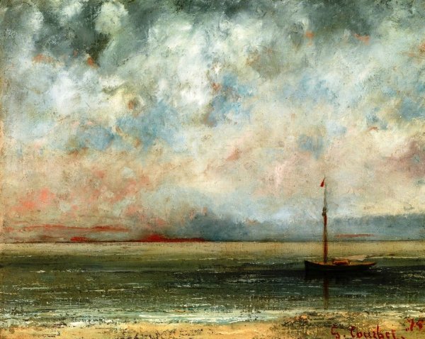 Clouds Over Lake Geneva by Gustave Courbet - Hand-Painted Oil Painting Reproduction