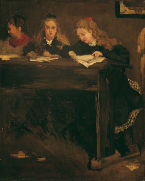 Drei Schulmadchen by Gustave Courbet Oil Painting