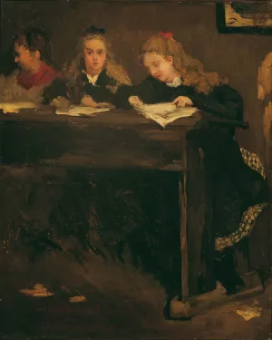 Drei Schulmadchen by Gustave Courbet Oil Painting