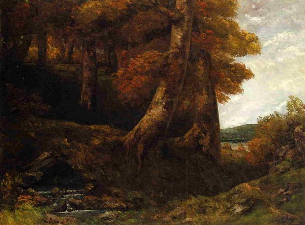 Entering the Forest by Gustave Courbet - Hand-Painted Oil Painting Reproduction