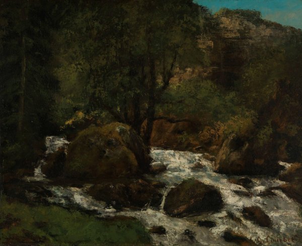 Forest Brook, Jura  by Gustave Courbet - Hand-Painted Oil Painting Reproduction