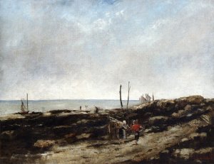 Going Fishing Oil painting by Gustave Courbet