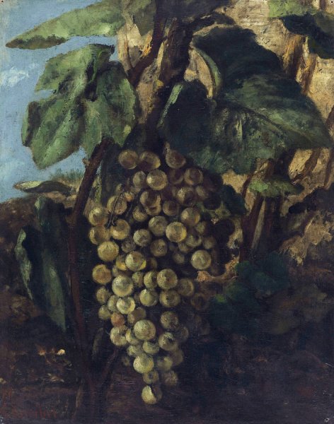 Grappe De Raisins  by Gustave Courbet - Hand-Painted Oil Painting Reproduction