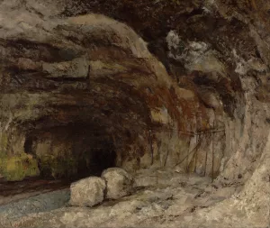 Grotto of Sarrazine near Nans-sous-Sainte-Anne by Gustave Courbet Oil Painting