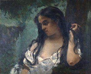 Gypsy In Reflection by Gustave Courbet Oil Painting