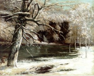 Hunter by the Water by Gustave Courbet Oil Painting