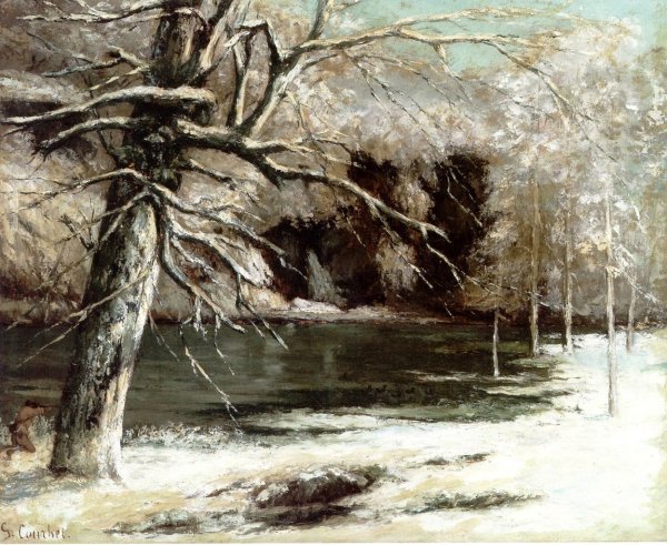 Hunter by the Water by Gustave Courbet - Hand-Painted Oil Painting Reproduction