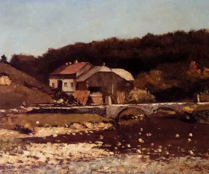 La Ferme De Bonnevaux by Gustave Courbet Oil Painting