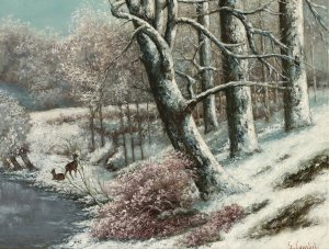 La Foret En Hiver by Gustave Courbet Oil Painting