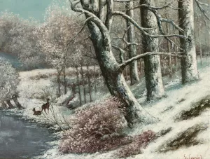 La Foret En Hiver by Gustave Courbet Oil Painting