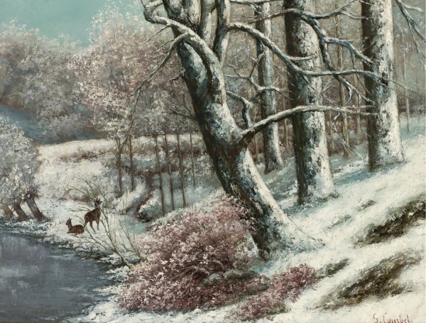 La Foret En Hiver by Gustave Courbet - Hand-Painted Oil Painting Reproduction