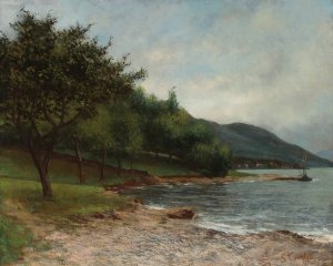 La Rive Du Lac Leman by Gustave Courbet Oil Painting
