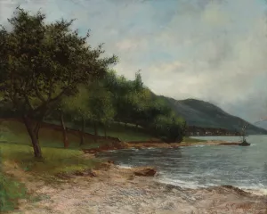 La Rive Du Lac Leman by Gustave Courbet Oil Painting