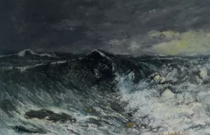 La Vague painting by Gustave Courbet