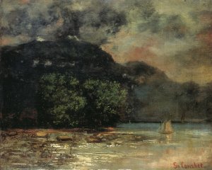 Lake Geneve Before the Storm Oil painting by Gustave Courbet