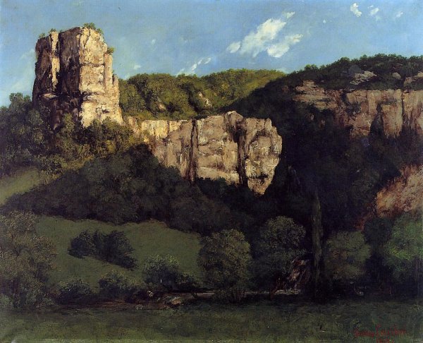 Landscape: Bald Rock in the Valley of Ornans by Gustave Courbet - Hand-Painted Oil Painting Reproduction