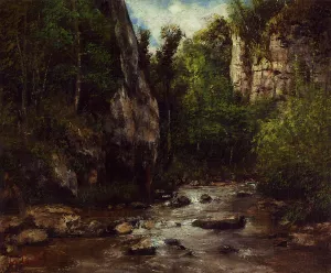 Landscape near Puit Noir, near Ornans by Gustave Courbet - Oil Painting Reproduction